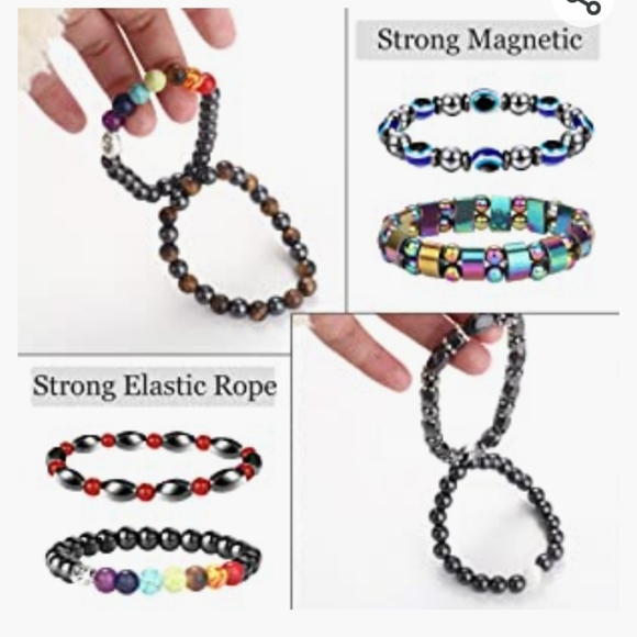 MAGNETIC Hematite Healing  Bracelets Set of 12 NWT - Picture 2 of 2
